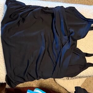Lands' End Black Tankini Swim Top